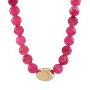 Marble Stone Ball & Accented Organic Necklace